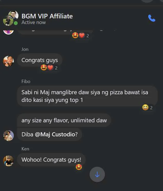 Top 10 affiliate leaderboard with Maj Custodio at #1