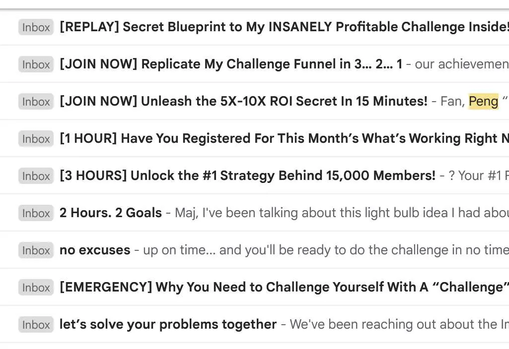 Automated email reminders sent until the prospect attends