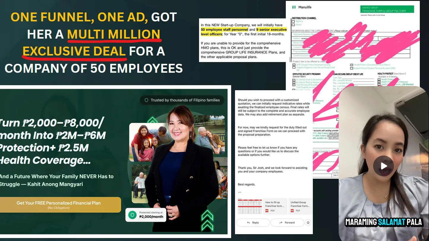 Client-reported case study: a financial advisor's multimillion-peso corporate engagement following a marketing campaign